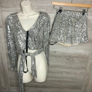 Club L London Two-piece Sequin Set
